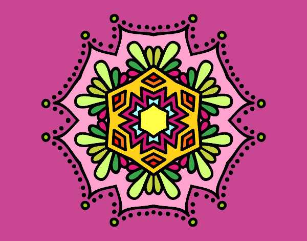 Dibujo Mandala flor simétrica pintado por sandrasobi