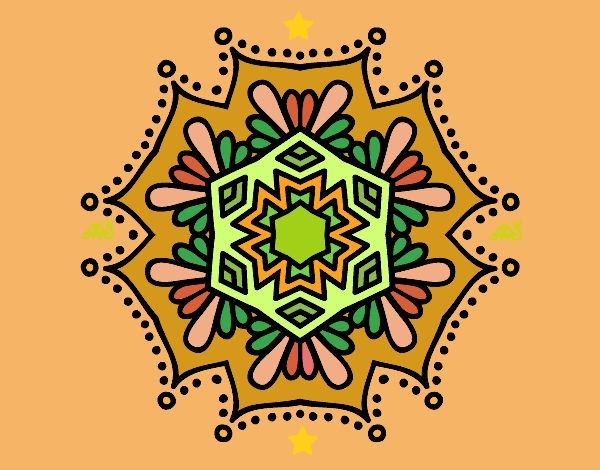 Dibujo Mandala flor simétrica pintado por yoanna3012