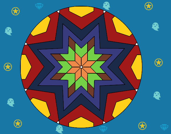 Dibujo Mandala mosaico estrella pintado por linda423