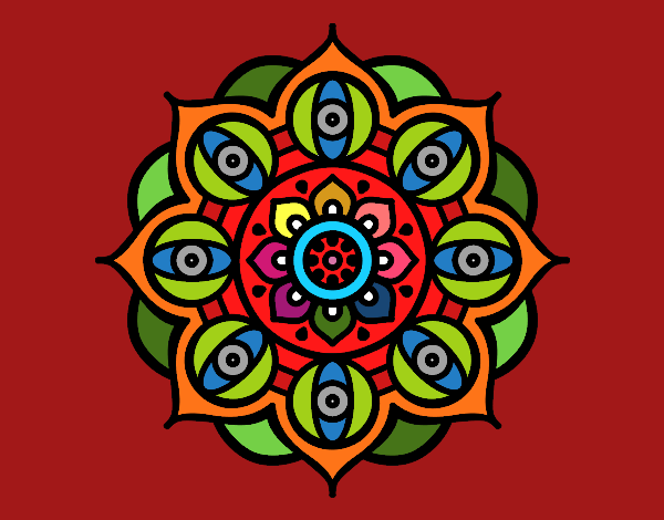 Dibujo Mandala ojos abiertos pintado por marga2016