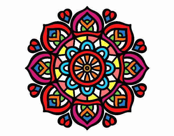 Dibujo Mandala para la concentración mental pintado por zocatita
