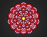 Dibujo Mandala pétalos de flor pintado por estrellado
