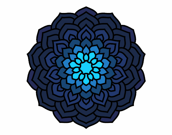 Dibujo Mandala pétalos de flor pintado por KJSV75