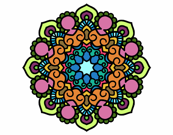 Dibujo Mandala reunión pintado por EUCLIDES