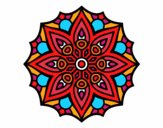 Dibujo Mandala simetría sencilla pintado por zocatita