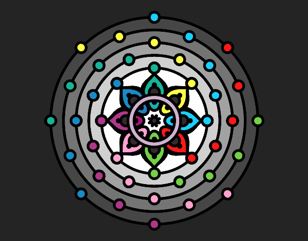 Dibujo Mandala sistema solar pintado por NievesMC