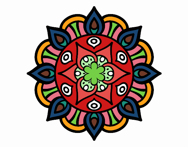 Dibujo Mandala vida vegetal pintado por dannalamej