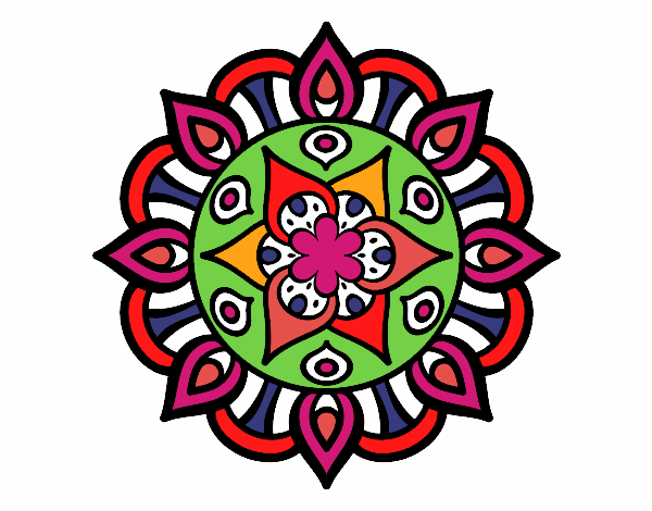 Dibujo Mandala vida vegetal pintado por zocatita