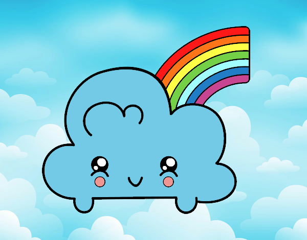 Dibujo Nube con arco iris kawaii pintado por lolyyfeli