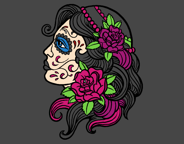 Dibujo Tatuaje de Catrina pintado por fraimar