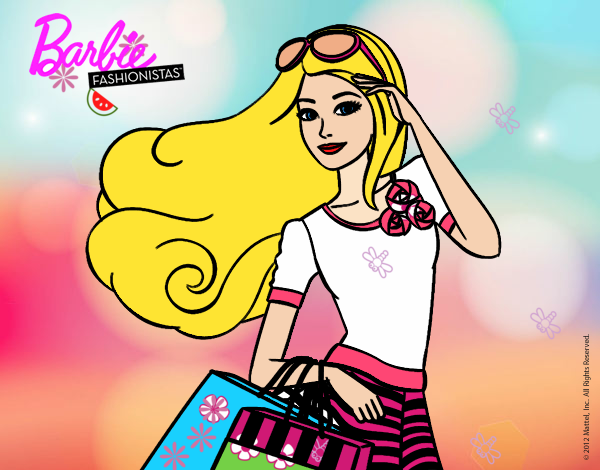 Dibujo Barbie con bolsas pintado por Damaris135