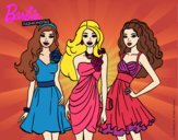 Dibujo Barbie y sus amigas vestidas de fiesta pintado por Damaris135