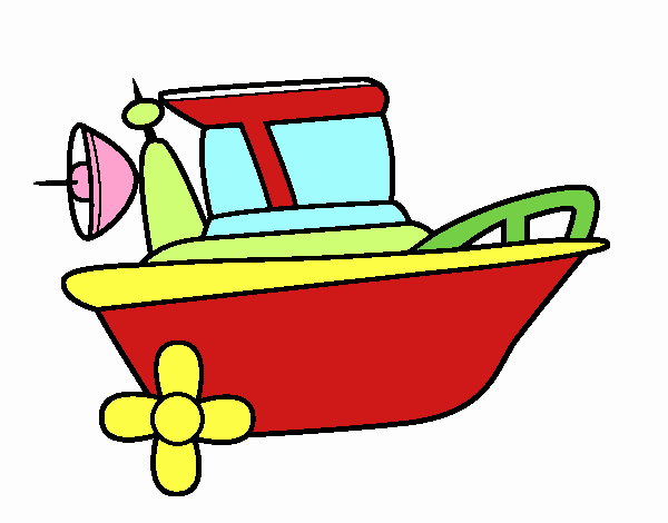 Dibujo Barco a motor pintado por CIROOO