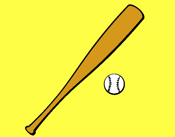 Dibujo Bate y bola de béisbol pintado por starlimon