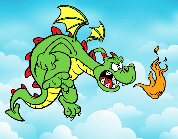 dragon enojado tirando fuego