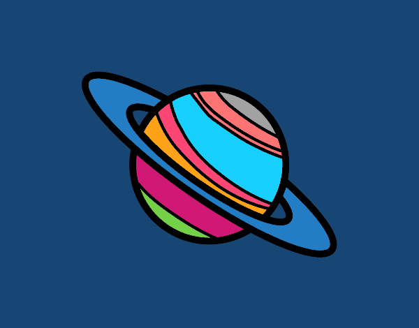 Dibujo El planeta Saturno pintado por marga2016