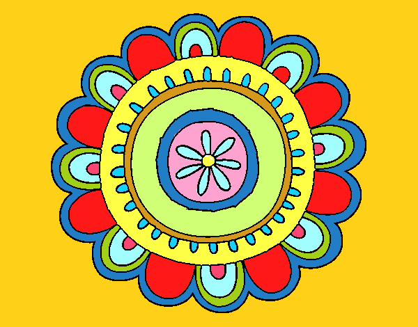 Dibujo Mandala alegre pintado por ALUMED