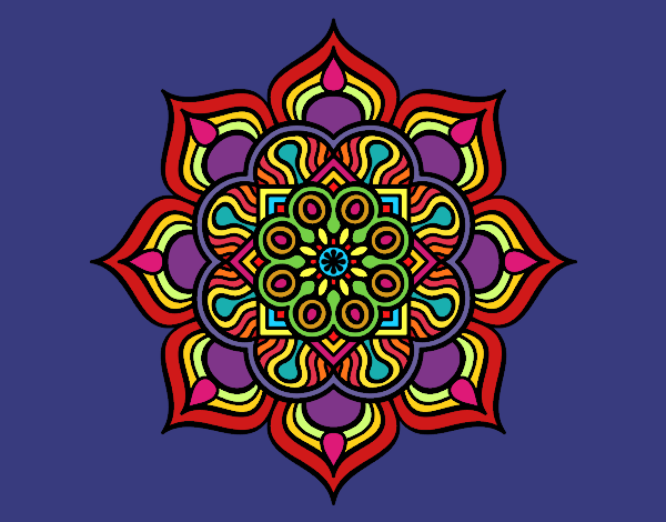 Dibujo Mandala flor de fuego pintado por sandrasobi
