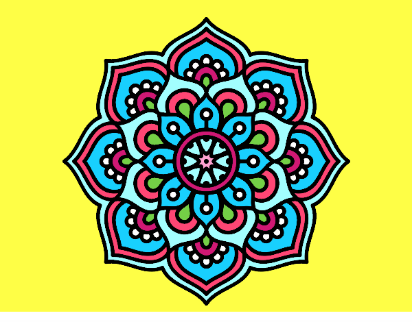 Dibujo Mandala flor de la concentración pintado por DayaLuna
