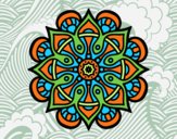 Dibujo Mandala mundo árabe pintado por estrellado