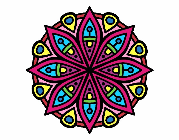 Dibujo Mandala para la concentración pintado por DayaLuna