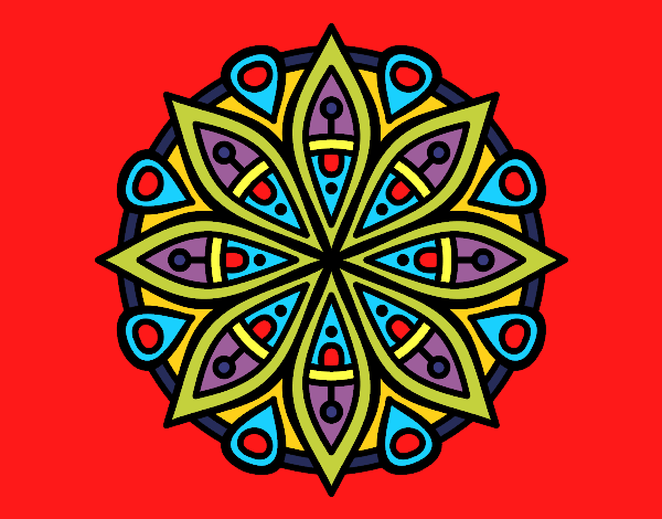 Dibujo Mandala para la concentración pintado por sandrasobi