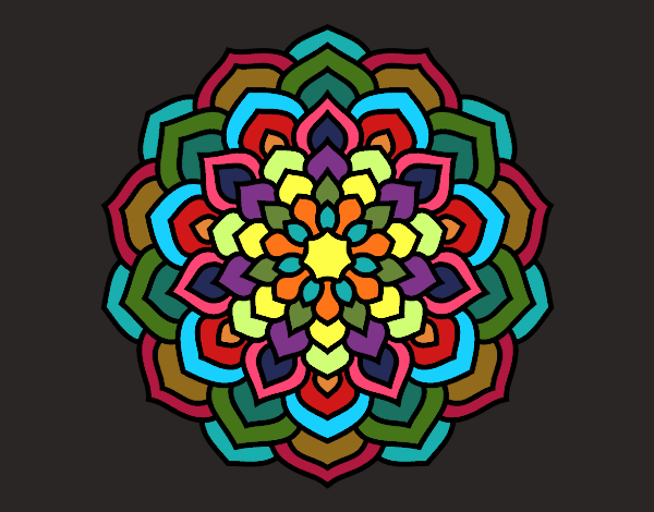 Dibujo Mandala pétalos de flor pintado por buba