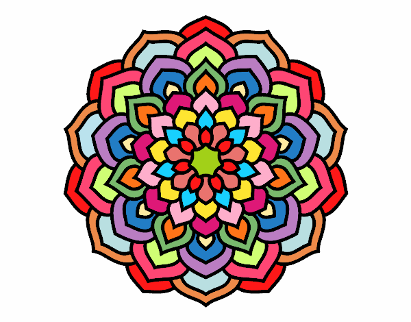 Dibujo Mandala pétalos de flor pintado por Pitalu