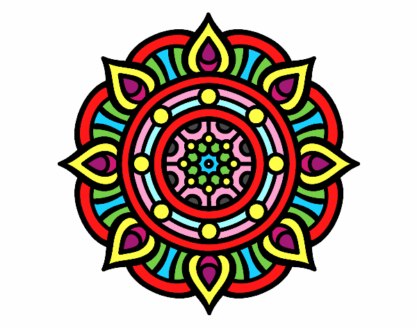Dibujo Mandala puntos de fuego pintado por DayaLuna