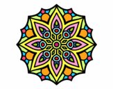 Dibujo Mandala simetría sencilla pintado por ALUMED
