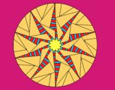 Dibujo Mandala sol triangular pintado por lolyyfeli