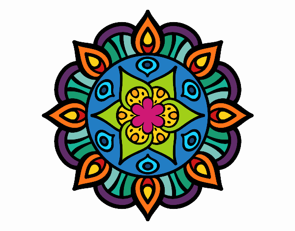 Dibujo Mandala vida vegetal pintado por acarocr 