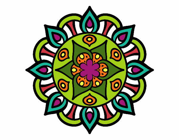 Dibujo Mandala vida vegetal pintado por aloja