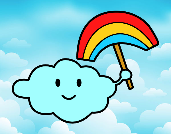 Dibujo de Nube con arcoiris pintado por en Dibujos.net el día 28-05-16