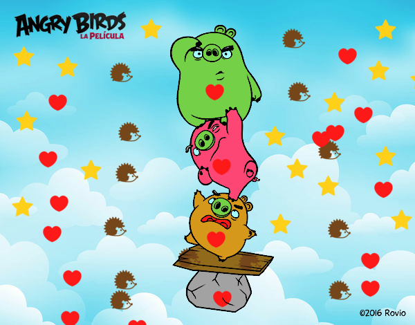 Dibujo Cerdos verdes de Angry Birds pintado por AmyyErin
