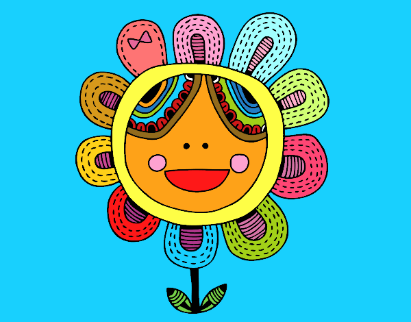 Dibujo Flor patchwork pintado por marga2016