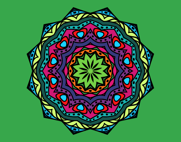 Dibujo Mandala con estratos pintado por buba