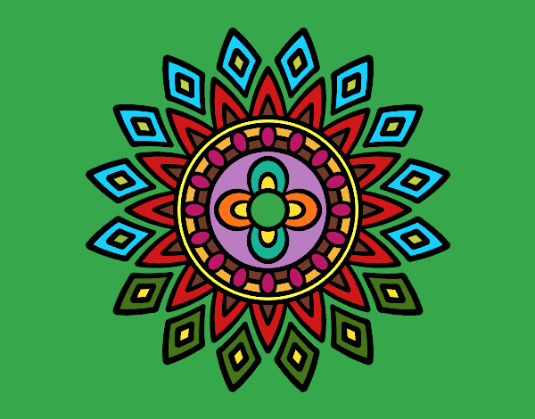Dibujo Mandala destellos pintado por buba