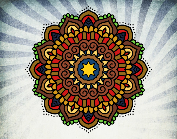 Dibujo Mandala estrella decorada pintado por pierrot43