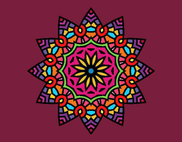 Dibujo Mandala estrella floral pintado por sandrasobi
