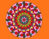 Dibujo Mandala flor con círculos pintado por buba