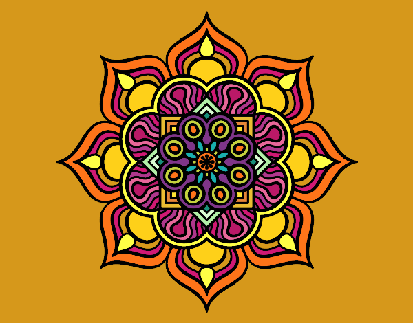 Dibujo Mandala flor de fuego pintado por sandrasobi