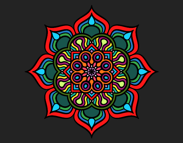 Dibujo Mandala flor de fuego pintado por buba