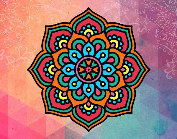 Dibujo Mandala flor de la concentración pintado por LaDolly