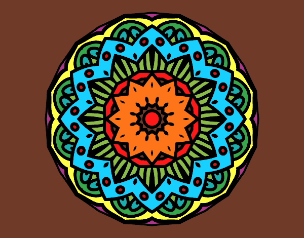 Dibujo Mandala modernista pintado por buba