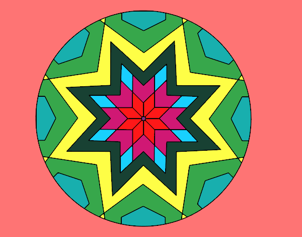 Dibujo Mandala mosaico estrella pintado por buba