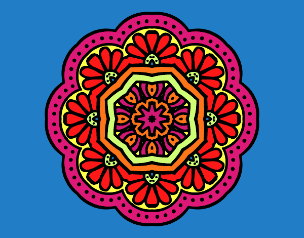 Dibujo Mandala mosaico modernista pintado por buba