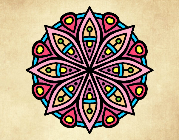 Dibujo Mandala para la concentración pintado por Kiminari