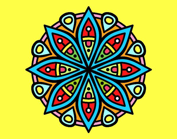 Dibujo Mandala para la concentración pintado por marga2016