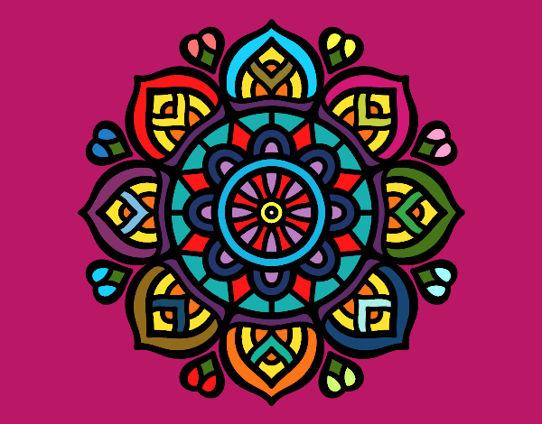 Dibujo Mandala para la concentración mental pintado por buba